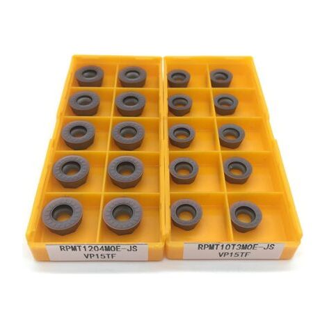 Applicable Fraise À Insérer en Carbure CNC RPMT10T3/1204MOE-JS Outils De Tour À Métaux Lame De Traitement De L'acier - 10 Pièces (Size : RPMT10T3MOE-JS VP15TF) (1/5)