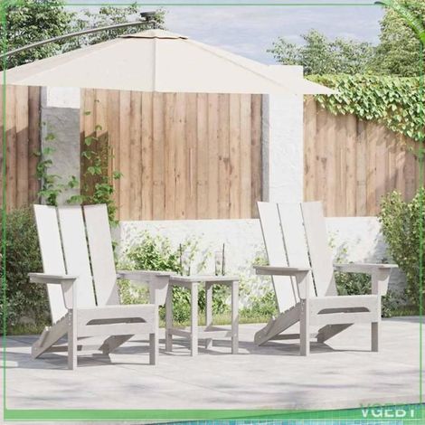 Mobilier de jardin lounge - Chaises adirondack pliables - Blanc - Plastique - Résistant UV et intempéries (1/5)