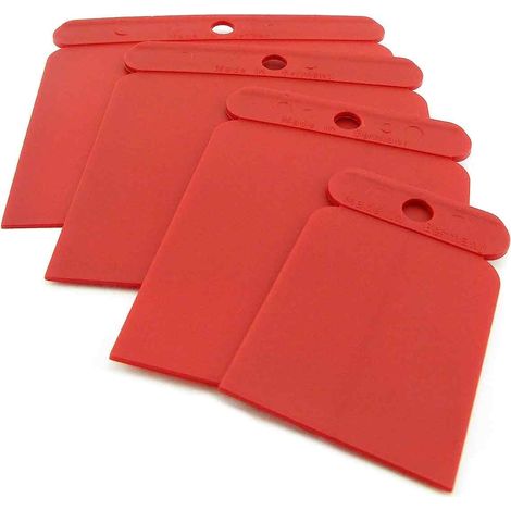 Racleur Plastique - 4 Pièces 50 80 100 120 mm - Pour Film Vinyle Automobile Peinture et Travaux DIY - Lot Complet