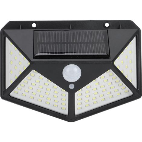 Applique murale solaire à 100 LED, à détection de présence humaine, éclairage d'ambiance, éclairage de cour, éclairage public, 3,2 V 7 W (1/5)