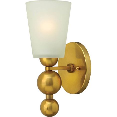 Elstead Zelda - 1 Licht Wandleuchte Vintage Messing Glasschirm, E27 (1/5)