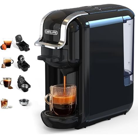 Capsule Coffee Maker, 19 Bar Hot / Cold Espresso Maker, Compatible with Original/DG/44mm ES Pods and Grinds, for Home and Office (1/5)
