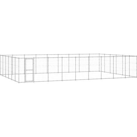 Cuccia da esterno gabbia recinto per animali box esterno per cani in acciaio zincato 65,34 m² 020000426