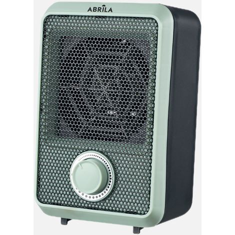 Termoventilador Eléctrico ABRILA Carpe 600W con Termostato Regulable, Protección de Seguridad y Sistema Antivuelco para Hogar u Oficina, Color Verde/Negro