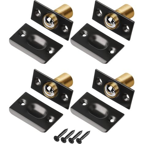 Set mit 4 verstellbaren Kugel-Türstoppern, kompatibel mit Innentürbeschlägen, Rollenstoppern für französische Türen, Einbau-Rollenschließern, Türstoppern für obenliegende Türen und verdeckten Rollensc