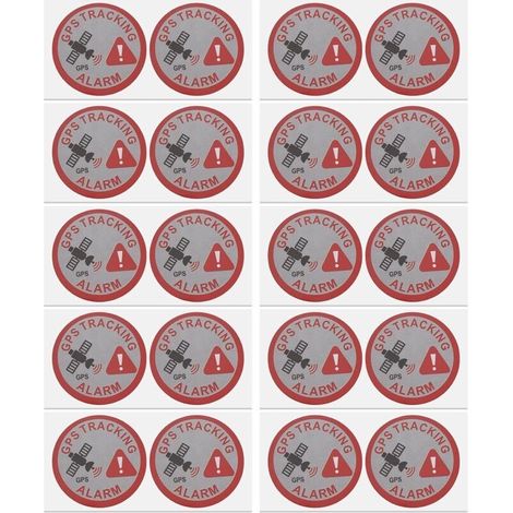 20 x GPS Tracking Alarm Stickers 7.5 x 3 cm Warning Sticker for Indoor and Outdoor Use Theft Protection Adhesive Sticker (Rectangle) (1/5)