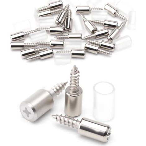 Set di 20 staffe per mensole, perni per mensole con protezione in gomma, supporto per mensole, staffa per mensola da armadio, viti autofilettanti (1/5)