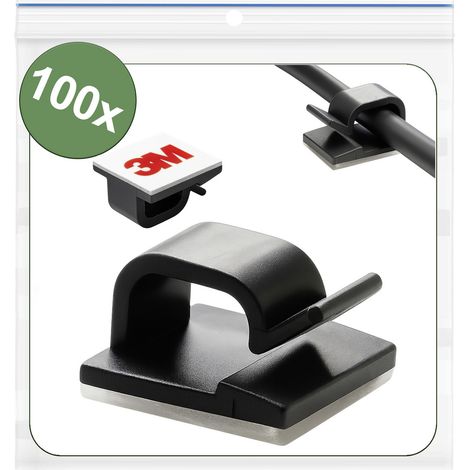 Quadrios 25CA750 Kabelclip selbstklebend 25CA750 Bündel-Ø-Bereich 1 bis 7 mm   Schwarz 100 St.