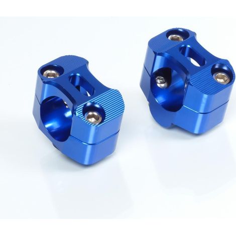 Pontet de guidon Mad pour Auto 22-28mm + H25mm bleu anodisé Neuf (1/2)