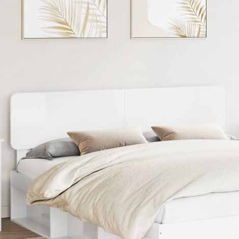 vidaXL Tête de lit Blanc Brillant Bois d'ingénierie (1/5)