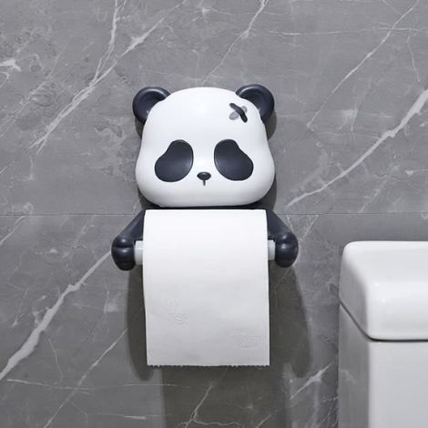 Porte-Rouleau Papier Toilette - Panda - Résine - 16,5 x 11 x 16 cm - Salle De Bain Cuisine - 1 Pièce (1/4)