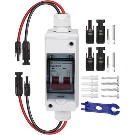 1 Coffret de combinaison photovoltaïque, Interrupteur de déconnexion solaire 400V, Disjoncteur 16A IP65, pour installation murale (1/5)