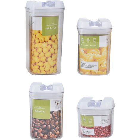 4-teiliges Set Küchenaufbewahrungsboxen, transparente, multifunktionale, luftdichte Behälter für die Küche (1/5)