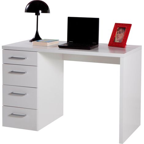 SCRIVANIA MONETA 110X60XH74CM 4 CASSETTI BIANCA