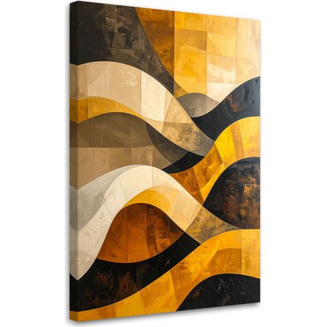 Wandbild Abstraktion Linien Formen gelb schwarz gold 40x60 cm (1/5)