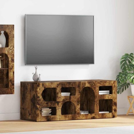 TV-Schränk ELST 100 x 35 x 40 cm Geräucherte Eiche (1/5)
