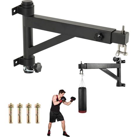 Support Sac de Frappe, Longueur Réglable 43-63cm avec Rotation, pour Sac de Boxe, Kickboxing, Muay Thai et, à Domicile, Salle de Sport (1/5)