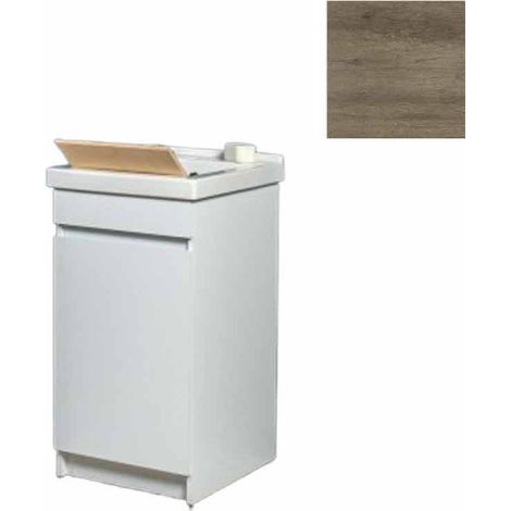 Mobile Lavatoio in Ceramica 1 Anta con Strofinatoio in Legno Massello 45x50x86A cm Olmo Naturale (1/5)