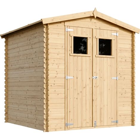 TIMBELA M343+M343G Casetta da Giardino in Legno per Esterni CON PAVIMENTO TRATTATO - L216xL206xA218 cm/ 3.53 m2 - Piccola Casetta in Legno, Rimessa Attrezzi, Deposito Bici (1/4)