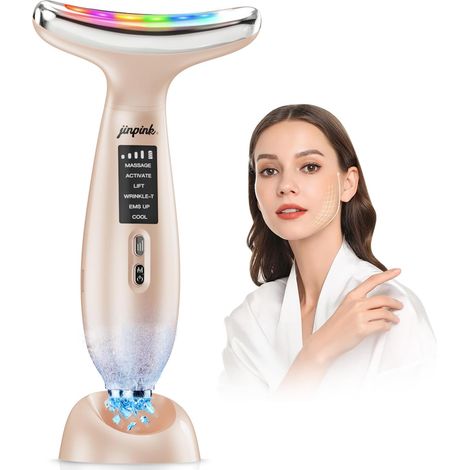 Appareil Visage Anti Ride Lifting: Masseur Visage 5°C Froid & 45°C Chaleur – Appareil Massage de Beauté Electrique EMS 6 Modes LED 7 Couleurs – Soin Anti-Âge Raffermissant Face Cou Double Menton Lift (1/5)