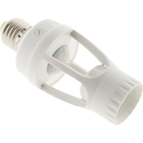 Zenitech – Douille E27 avec détecteur de mouvement 360° – Puissance 1W min / 60W max – Tension 110–240V – Temps d'éclairage réglable