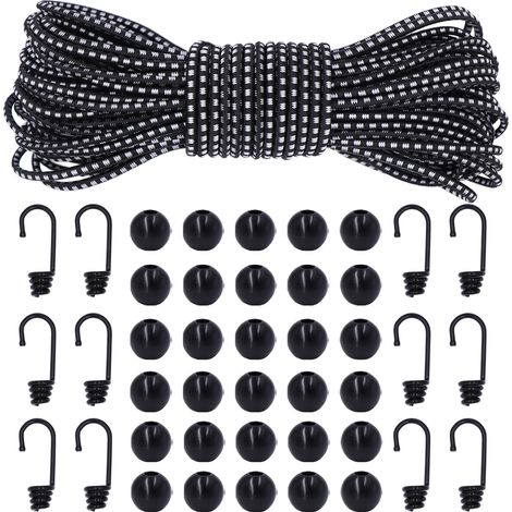 Corde en caoutchouc DIY avec crochets et boules - 4 mm - 10 m (1/5)