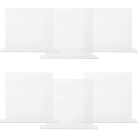 Lot de 6 panneaux de table carrés vierges en acrylique transparent pour mariage, avec nom et plan de table.-12.00X10.00X3.00CM (1/3)