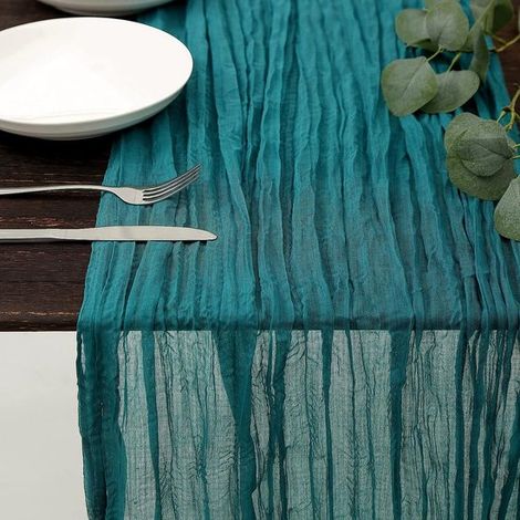 Camino de mesa estilo bohemio con tela de gasa,decoración de malla para la mesa de la cocina,90 x 180 cm (1/5)