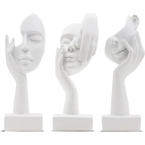 Sculpture Décorative Abstraite Moderne pour Maison, Salon, Bureau - Statuette Blanche, Décoration Intérieure, Art Contemporain (1/5)
