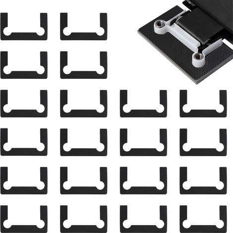 Kit de rechange pour charnières de porte de douche, 40 joints de charnière de porte de douche, joints antidérapants noirs pour charnière de porte en verre, kit de remplacement (1/5)