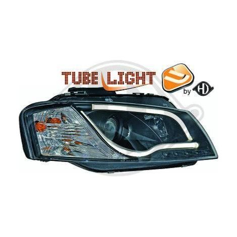 Paire de Phares Tube Light Audi A3 8P 2003 a 2008 Noir Led LTI-33979256 (1/2)