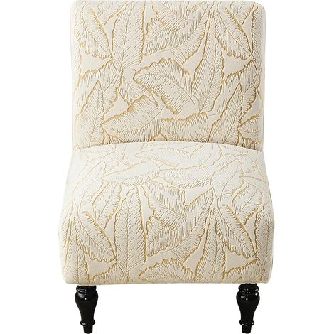 Housse de canapé avec fleur de roseau, 1 place, antidérapante, moderne, élégante, décorative, sans accoudoirs, beige (1/5)