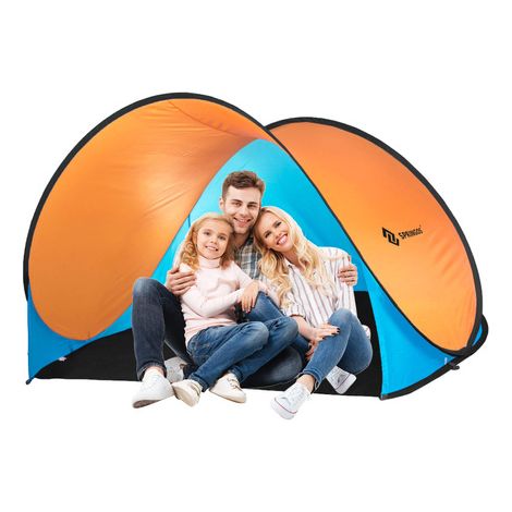 Tenda pop-up autoapribile 200 x 120 cm blu arancione