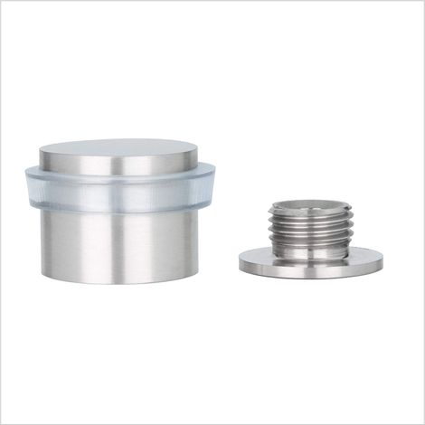 Butée De Porte 28 x 20 mm Base filetée Caoutchouc Transparent Laiton Finition Mate Outils, Vis + Cheville De Fixation Compris Mod. I-199/24-TCBAM (1/4)