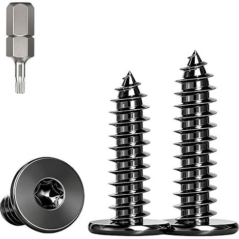 Wood Screws M4x40 Torx Flat Head Black Stainless Steel A2 V2A (1/5)