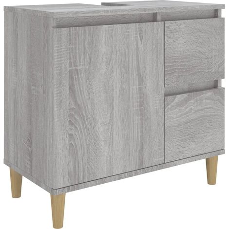 Armoire de bain design moderne 65 x 33 x 60 cm grand espace de rangement sonoma gris en bois d'ingénierie (1/5)