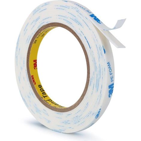 Ruban adhésif double face extra fort-KAL-3M 1600T Mousse PE 10 mm×5 m Imperméable Intérieur Extérieur Bricolage (1/5)