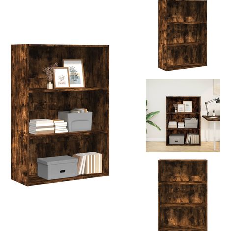 Bibliothèque chêne fumé 80x30x114 cm bois d'ingénierie - Bibliothèque - Bibliothèques - Étagère - Armoire De Rangement (1/5)