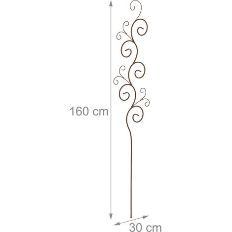 Enrejado para plantas trepadoras soporte decorativo jardín 160 x 30 x 1 cm de hierro marrón 130016804 (1/3)