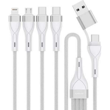 Cavo USB-C/USB-A 4in1 4smarts da 1,2 m, bianco (1/4)