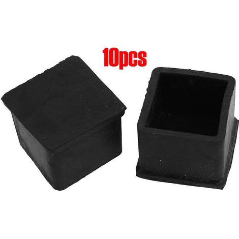 Lot de 10 pièces 30mm x 30mm meuble pied protecteur carré caoutchouc housses noir