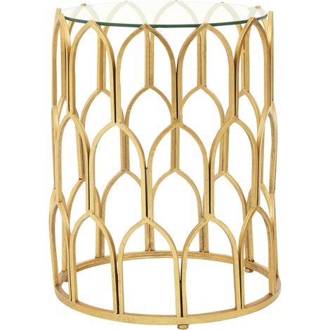 Premier Housewares Merlin Gold Leaf Side Table (1/3)