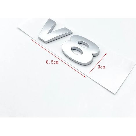 (Argent mat V8, Style 1) - Autocollant logo 3D ABS V8 HSE pour coffre arrière de voiture, compatible avec Land Rover Discovery 3, 4 et Freelander 2. (1/5)