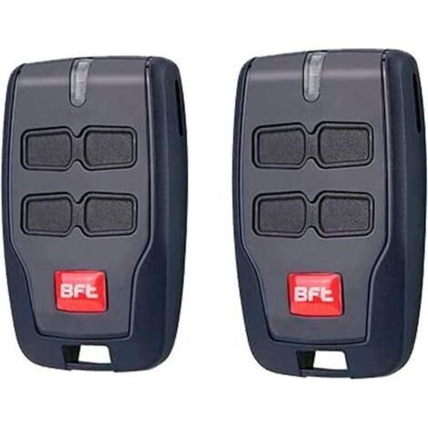Lot de 2 télécommandes de porte de garage BFT 4 canaux pour portail électrique BFT Mitto 2, 4 boutons, 12 V, 433 MHz (1/3)