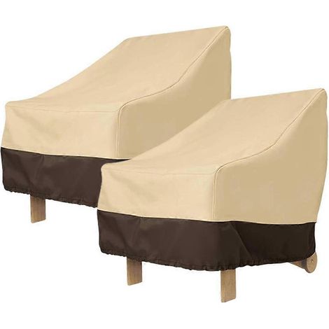 Lot de 2 housses pour chaises Adirondack de jardin (79 x 84 x 91 cm), résistantes et imperméables, en tissu 420D beige. (1/5)