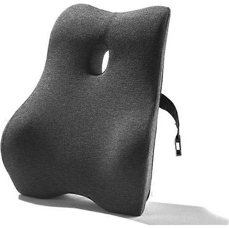 Coussin lombaire ergonomique de bureau, soutien lombaire, coussin lombaire incurvé 4D en coton à mémoire de forme, coussin lombaire de voiture (1/5)