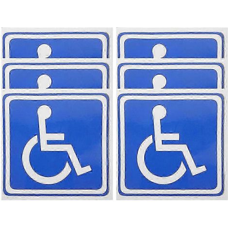 Autocollant pour fauteuil roulant, étiquette de stationnement pour personnes handicapées, décoration de voiture résistante à la décoloration et à l'eau, 6 feuilles (1/5)