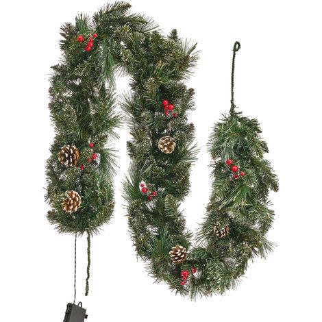 Guirlande de Noël Synthétique Effet Givré avec Éclairage LED 180 cm Vert Wapta (1/5)