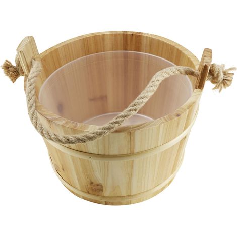 CROLL & DENECKE Saunabottich Holz mit Kunststoffeinsatz