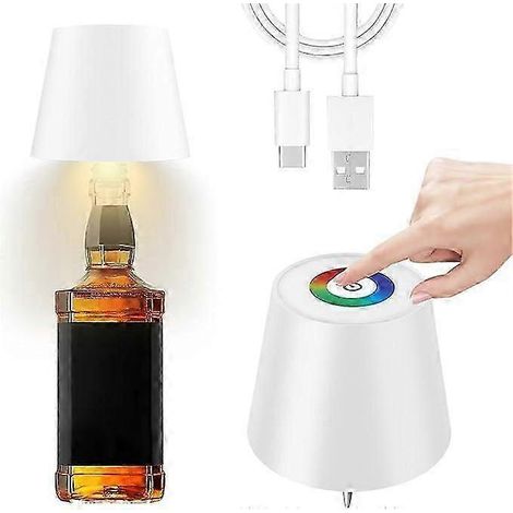 Lampe sans fil pour bouteille de vin, lampe tactile RGB/3 couleurs, veilleuse, lampe de table LED rechargeable (1/5)